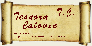 Teodora Ćalović vizit kartica